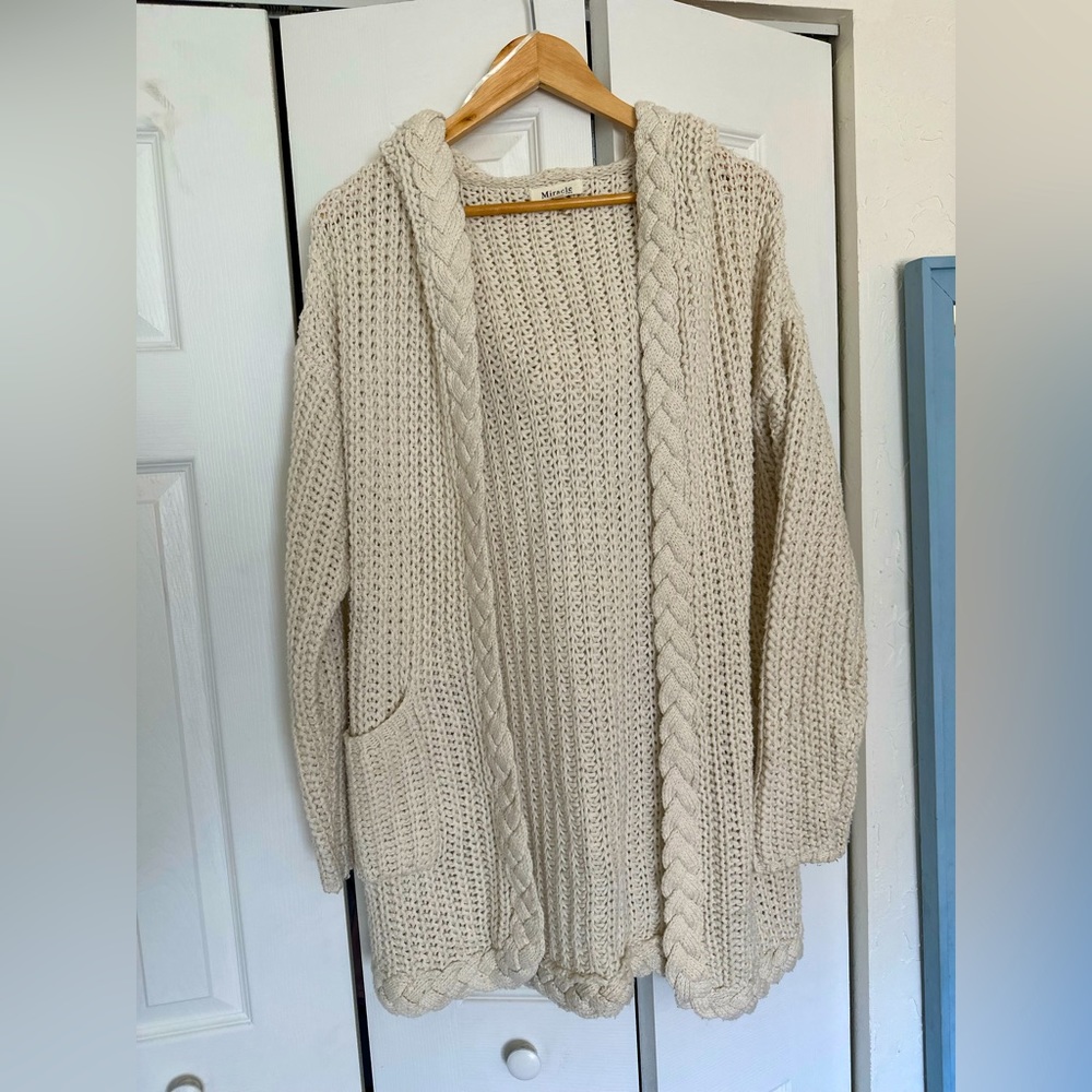 Chunky Cable Knit Cardigan / S\M